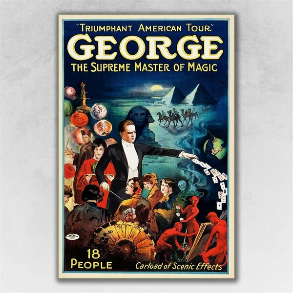 Palacedesigns 36 x 54 in. George the Supreme Master Vintage Magic Poster Multi Color Wall Art PA3658014